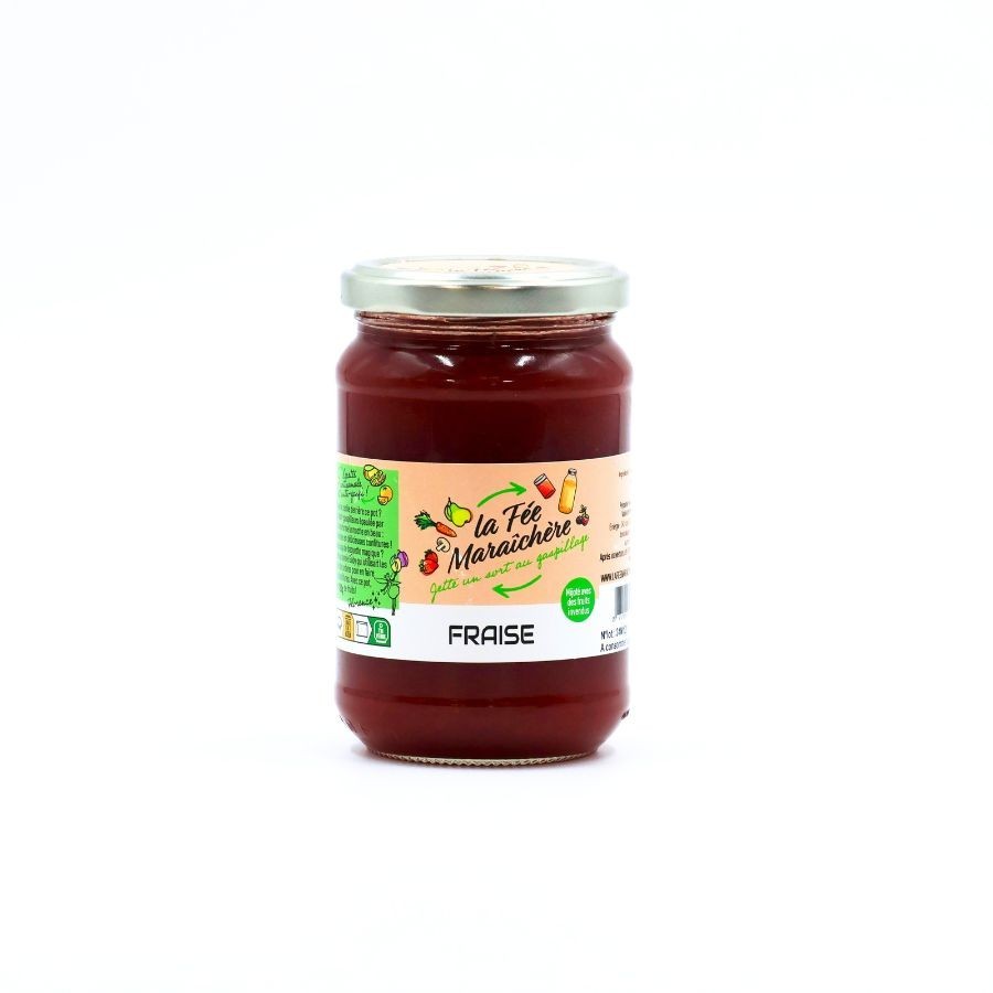 Confiture de fraises 340g sans collerette - la fee maraichere