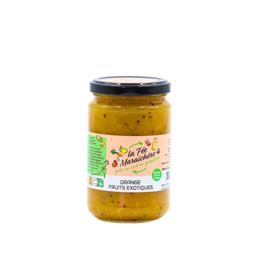 Confiture orange fruits exotiques 340g - la fee maraichere