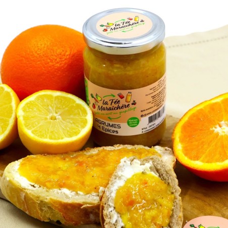 Confiture agrume 4 epices avec oranges et citrons sur tartine de pain - la fee maraichere