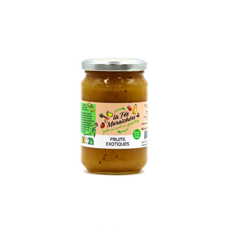 Confiture aux fruits exotiques sans collerette 340g - la fee maraichere