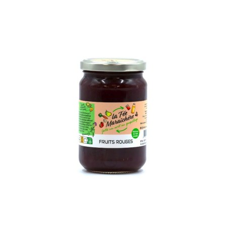 confiture fruits rouges 340g sans collerette - la fee maraichere