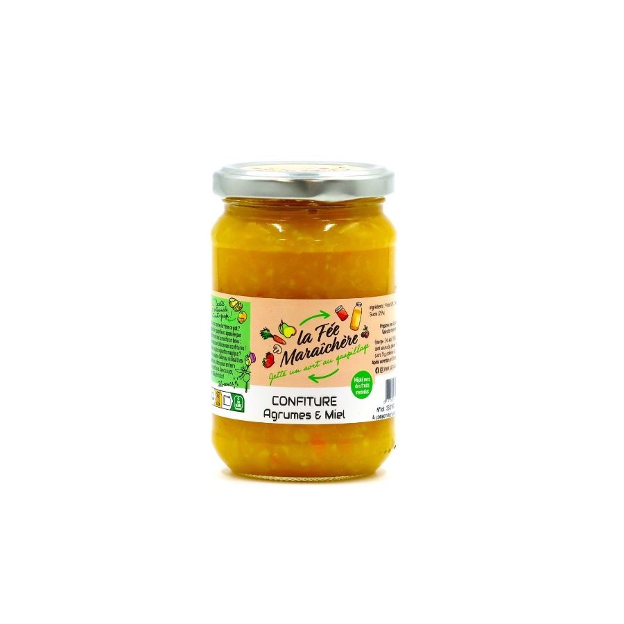 Confiture agrumes & miel 340g sans collerette - la fee maraichere